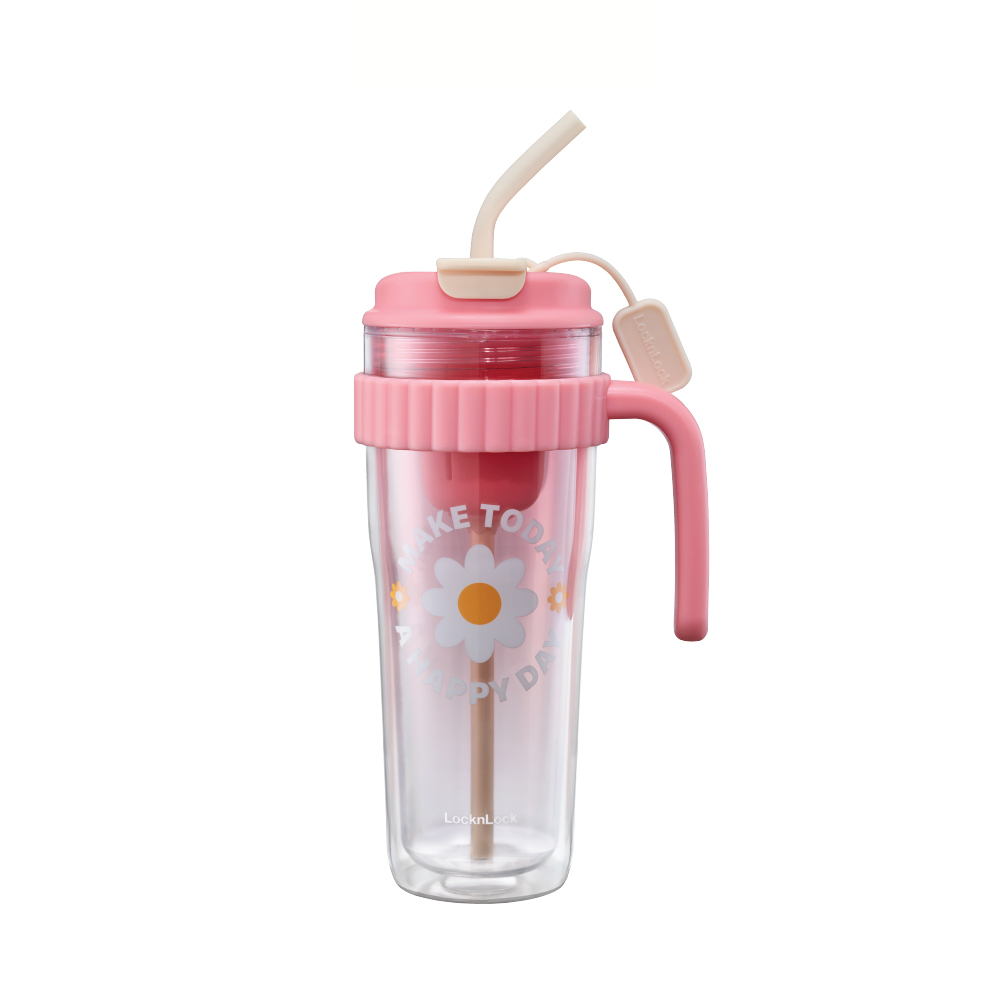 Ly Nhựa 2 Lớp LocknLock Kèm Ống Hút Spring Double Wall Cold Cup 890ml - 3 Màu (Xanh, Xanh Da Trời, Hồng) - HAP538, , large image number 6